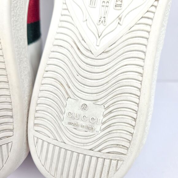 Gucci Stripe Ace High Top Sneakers White Web Strap US 7.5 men / 9 women main image 2